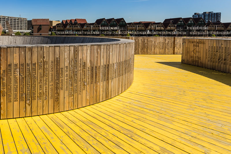Interior of Luchtsingel bridge, Rotterdam.